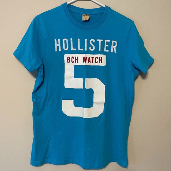 Hollister Other - Hollister Men’s Large Aqua Blue Front Logo Short Sleeve Soft Tee Shirt Top